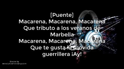 macarena lyrics spanish version